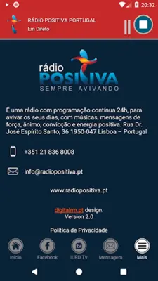 Rádio Positiva Portugal android App screenshot 0